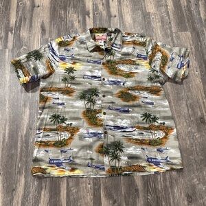 RJC Made in Hawaii USA Hawaiian shirt short sleeve button front mens 2XL